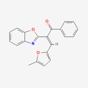 2-(1,3-benzoxazol-2-yl)-3-(5-methyl-2-furyl)-1-phenyl-2-propen-1-one