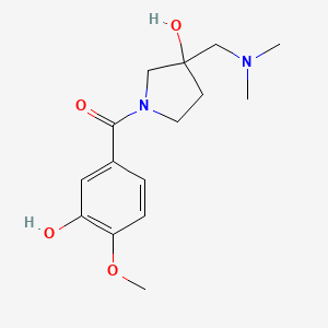 molecular formula C15H22N2O4 B5311315 3-[(dimethylamino)methyl]-1-(3-hydroxy-4-methoxybenzoyl)-3-pyrrolidinol 