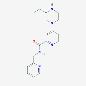 molecular formula C18H23N5O B5311332 4-(3-ethyl-1-piperazinyl)-N-(2-pyridinylmethyl)-2-pyridinecarboxamide 