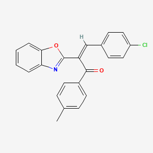 molecular formula C23H16ClNO2 B5311333 2-(1,3-benzoxazol-2-yl)-3-(4-chlorophenyl)-1-(4-methylphenyl)-2-propen-1-one 