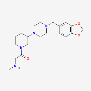 molecular formula C20H30N4O3 B5311348 (2-{3-[4-(1,3-benzodioxol-5-ylmethyl)-1-piperazinyl]-1-piperidinyl}-2-oxoethyl)methylamine dihydrochloride 