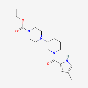 molecular formula C18H28N4O3 B5311369 ethyl 4-{1-[(4-methyl-1H-pyrrol-2-yl)carbonyl]-3-piperidinyl}-1-piperazinecarboxylate 