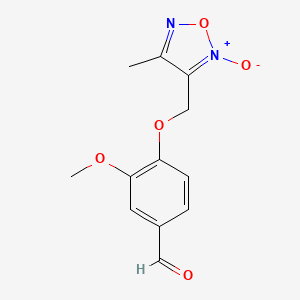 molecular formula C12H12N2O5 B5311379 3-methoxy-4-[(4-methyl-2-oxido-1,2,5-oxadiazol-3-yl)methoxy]benzaldehyde 
