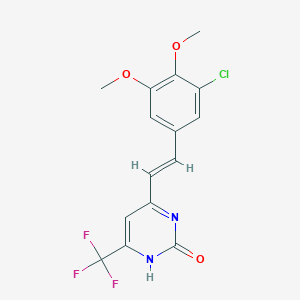 molecular formula C15H12ClF3N2O3 B5311411 4-[2-(3-chloro-4,5-dimethoxyphenyl)vinyl]-6-(trifluoromethyl)-2(1H)-pyrimidinone 
