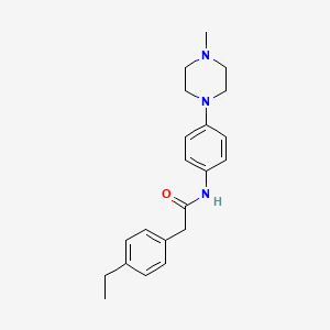 molecular formula C21H27N3O B5311416 2-(4-ethylphenyl)-N-[4-(4-methyl-1-piperazinyl)phenyl]acetamide 