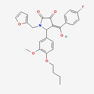molecular formula C27H26FNO6 B5311481 5-(4-butoxy-3-methoxyphenyl)-4-(4-fluorobenzoyl)-1-(2-furylmethyl)-3-hydroxy-1,5-dihydro-2H-pyrrol-2-one 