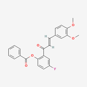 molecular formula C24H19FO5 B5311489 2-[3-(3,4-dimethoxyphenyl)acryloyl]-4-fluorophenyl benzoate 