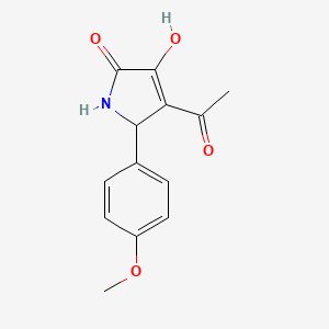 molecular formula C13H13NO4 B5311527 4-acetyl-3-hydroxy-5-(4-methoxyphenyl)-1,5-dihydro-2H-pyrrol-2-one 