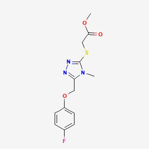 molecular formula C13H14FN3O3S B5311531 methyl ({5-[(4-fluorophenoxy)methyl]-4-methyl-4H-1,2,4-triazol-3-yl}thio)acetate 
