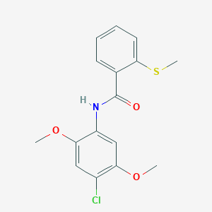 molecular formula C16H16ClNO3S B5311547 N-(4-chloro-2,5-dimethoxyphenyl)-2-(methylsulfanyl)benzamide 