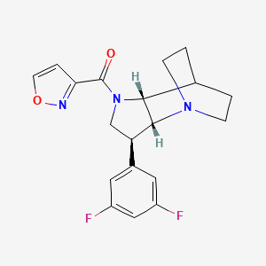 molecular formula C19H19F2N3O2 B5311558 (2R*,3S*,6R*)-3-(3,5-difluorophenyl)-5-(3-isoxazolylcarbonyl)-1,5-diazatricyclo[5.2.2.0~2,6~]undecane 