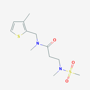 molecular formula C12H20N2O3S2 B5311588 N~1~,N~3~-dimethyl-N~3~-(methylsulfonyl)-N~1~-[(3-methyl-2-thienyl)methyl]-beta-alaninamide 