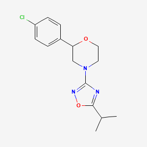 molecular formula C15H18ClN3O2 B5311600 2-(4-chlorophenyl)-4-(5-isopropyl-1,2,4-oxadiazol-3-yl)morpholine 