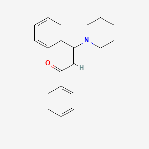 molecular formula C21H23NO B5311623 1-(4-methylphenyl)-3-phenyl-3-(1-piperidinyl)-2-propen-1-one 