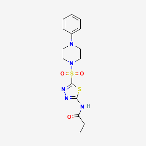 N-{5-[(4-phenyl-1-piperazinyl)sulfonyl]-1,3,4-thiadiazol-2-yl}propanamide