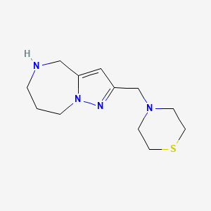 molecular formula C12H20N4S B5311645 2-(4-thiomorpholinylmethyl)-5,6,7,8-tetrahydro-4H-pyrazolo[1,5-a][1,4]diazepine 