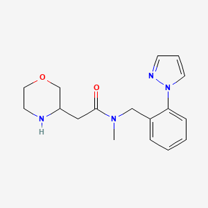 molecular formula C17H22N4O2 B5311652 N-methyl-2-(3-morpholinyl)-N-[2-(1H-pyrazol-1-yl)benzyl]acetamide hydrochloride 