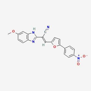 molecular formula C21H14N4O4 B5311676 2-(5-methoxy-1H-benzimidazol-2-yl)-3-[5-(4-nitrophenyl)-2-furyl]acrylonitrile 