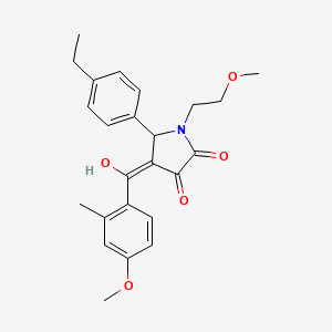 molecular formula C24H27NO5 B5311682 5-(4-ethylphenyl)-3-hydroxy-1-(2-methoxyethyl)-4-(4-methoxy-2-methylbenzoyl)-1,5-dihydro-2H-pyrrol-2-one 