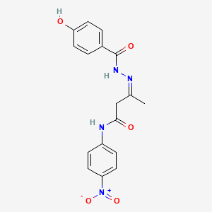 3-[(4-hydroxybenzoyl)hydrazono]-N-(4-nitrophenyl)butanamide
