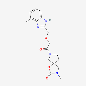 molecular formula C18H22N4O4 B5311747 3-methyl-7-{[(4-methyl-1H-benzimidazol-2-yl)methoxy]acetyl}-1-oxa-3,7-diazaspiro[4.4]nonan-2-one 