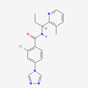 molecular formula C18H18ClN5O B5311761 2-chloro-N-[1-(3-methylpyridin-2-yl)propyl]-4-(4H-1,2,4-triazol-4-yl)benzamide 