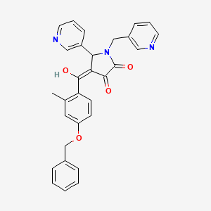 molecular formula C30H25N3O4 B5311763 4-[4-(benzyloxy)-2-methylbenzoyl]-3-hydroxy-5-(3-pyridinyl)-1-(3-pyridinylmethyl)-1,5-dihydro-2H-pyrrol-2-one CAS No. 488803-03-8