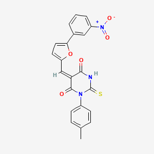 1-(4-methylphenyl)-5-{[5-(3-nitrophenyl)-2-furyl]methylene}-2-thioxodihydro-4,6(1H,5H)-pyrimidinedione