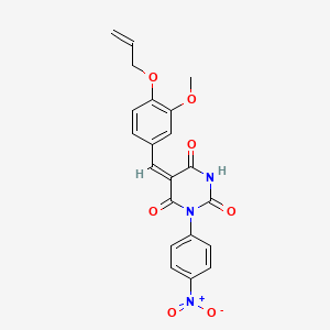 molecular formula C21H17N3O7 B5311794 5-[4-(allyloxy)-3-methoxybenzylidene]-1-(4-nitrophenyl)-2,4,6(1H,3H,5H)-pyrimidinetrione 