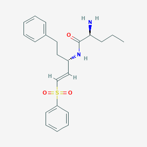 (S)-2-Amino-N-((S,E)-5-phenyl-1-(phenylsulfonyl)pent-1-en-3-yl)pentanamide