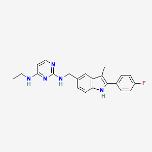 molecular formula C22H22FN5 B5311806 N~4~-ethyl-N~2~-{[2-(4-fluorophenyl)-3-methyl-1H-indol-5-yl]methyl}pyrimidine-2,4-diamine 