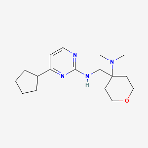 4-cyclopentyl-N-{[4-(dimethylamino)tetrahydro-2H-pyran-4-yl]methyl}pyrimidin-2-amine