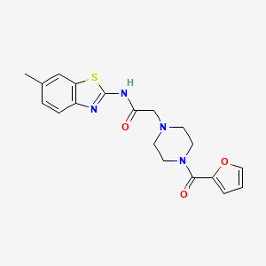 molecular formula C19H20N4O3S B5311839 2-[4-(2-furoyl)-1-piperazinyl]-N-(6-methyl-1,3-benzothiazol-2-yl)acetamide 
