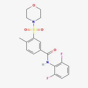 molecular formula C18H18F2N2O4S B5311863 N-(2,6-difluorophenyl)-4-methyl-3-(morpholin-4-ylsulfonyl)benzamide 