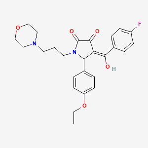 molecular formula C26H29FN2O5 B5311875 5-(4-ethoxyphenyl)-4-(4-fluorobenzoyl)-3-hydroxy-1-[3-(4-morpholinyl)propyl]-1,5-dihydro-2H-pyrrol-2-one 