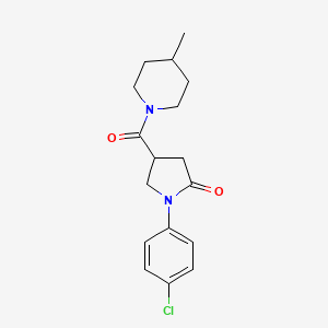 molecular formula C17H21ClN2O2 B5311878 1-(4-chlorophenyl)-4-[(4-methyl-1-piperidinyl)carbonyl]-2-pyrrolidinone 
