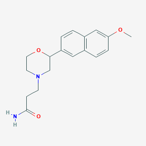 molecular formula C18H22N2O3 B5311881 3-[2-(6-methoxy-2-naphthyl)morpholin-4-yl]propanamide 