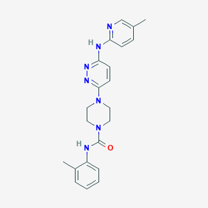 molecular formula C22H25N7O B5311889 N-(2-methylphenyl)-4-{6-[(5-methyl-2-pyridinyl)amino]-3-pyridazinyl}-1-piperazinecarboxamide 