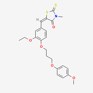 molecular formula C23H25NO5S2 B5311899 5-{3-ethoxy-4-[3-(4-methoxyphenoxy)propoxy]benzylidene}-3-methyl-2-thioxo-1,3-thiazolidin-4-one 
