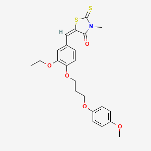 molecular formula C23H25NO5S2 B5311899 (5E)-5-[[3-ethoxy-4-[3-(4-methoxyphenoxy)propoxy]phenyl]methylidene]-3-methyl-2-sulfanylidene-1,3-thiazolidin-4-one 