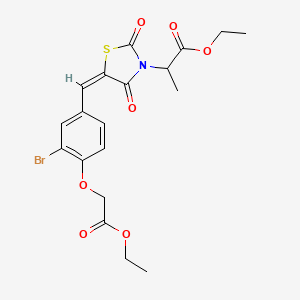 molecular formula C19H20BrNO7S B5311900 ethyl 2-{5-[3-bromo-4-(2-ethoxy-2-oxoethoxy)benzylidene]-2,4-dioxo-1,3-thiazolidin-3-yl}propanoate 