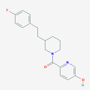 molecular formula C19H21FN2O2 B5311914 6-({3-[2-(4-fluorophenyl)ethyl]-1-piperidinyl}carbonyl)-3-pyridinol 
