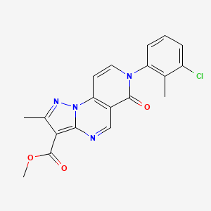molecular formula C19H15ClN4O3 B5311927 methyl 7-(3-chloro-2-methylphenyl)-2-methyl-6-oxo-6,7-dihydropyrazolo[1,5-a]pyrido[3,4-e]pyrimidine-3-carboxylate 