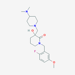 molecular formula C21H32FN3O3 B5311957 3-{[4-(dimethylamino)piperidin-1-yl]methyl}-1-(2-fluoro-5-methoxybenzyl)-3-hydroxypiperidin-2-one 