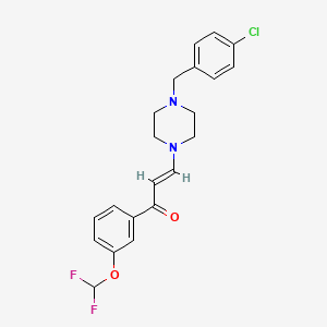 molecular formula C21H21ClF2N2O2 B5311971 3-[4-(4-chlorobenzyl)-1-piperazinyl]-1-[3-(difluoromethoxy)phenyl]-2-propen-1-one 