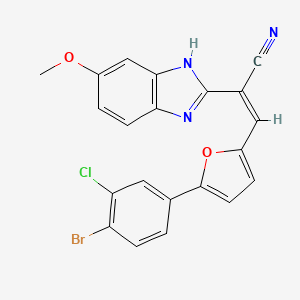 molecular formula C21H13BrClN3O2 B5311978 3-[5-(4-bromo-3-chlorophenyl)-2-furyl]-2-(5-methoxy-1H-benzimidazol-2-yl)acrylonitrile 
