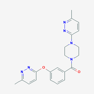 molecular formula C21H22N6O2 B5312001 3-methyl-6-(4-{3-[(6-methyl-3-pyridazinyl)oxy]benzoyl}-1-piperazinyl)pyridazine 