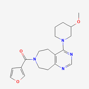 molecular formula C19H24N4O3 B5312013 7-(3-furoyl)-4-(3-methoxypiperidin-1-yl)-6,7,8,9-tetrahydro-5H-pyrimido[4,5-d]azepine 