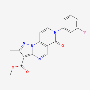 molecular formula C18H13FN4O3 B5312026 methyl 7-(3-fluorophenyl)-2-methyl-6-oxo-6,7-dihydropyrazolo[1,5-a]pyrido[3,4-e]pyrimidine-3-carboxylate 