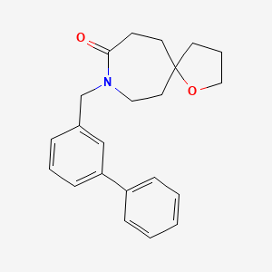 molecular formula C22H25NO2 B5312036 8-(3-biphenylylmethyl)-1-oxa-8-azaspiro[4.6]undecan-9-one 